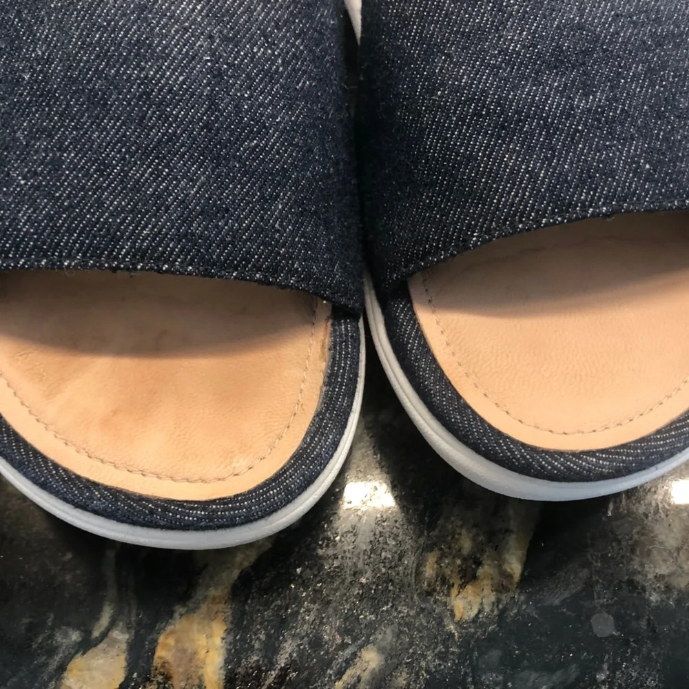 Fitflop Women Sandal Loosh Luxe Slide Size 6 Blue Denim - Picture 8 of 10